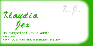 klaudia jex business card